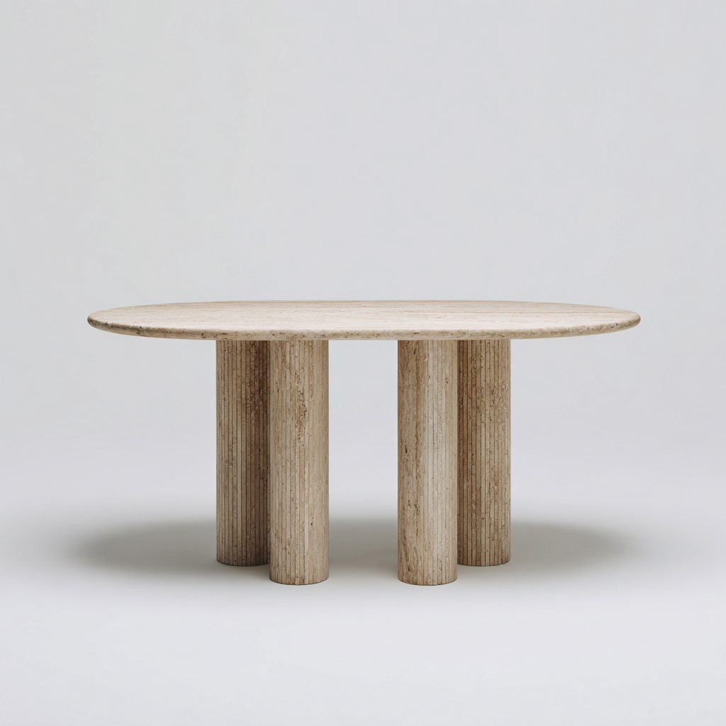 Esszimmertische Stein 180X90X75 Cm - Beige - Modernes Design-Nookmymart