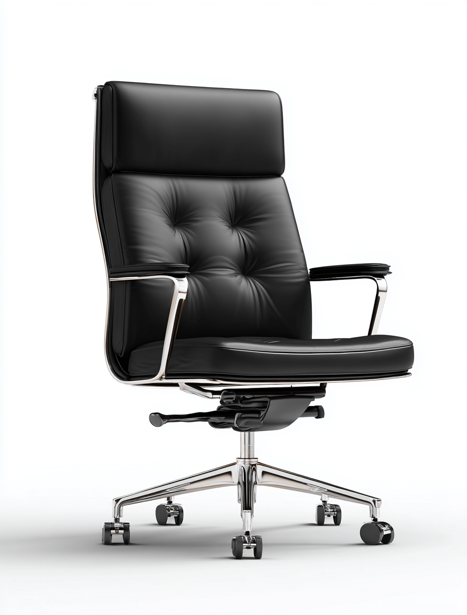 Bürostuhl - Kunstleder - 65X70X125 Cm - Schwarz - Ergonomisches Design-Nookmymart