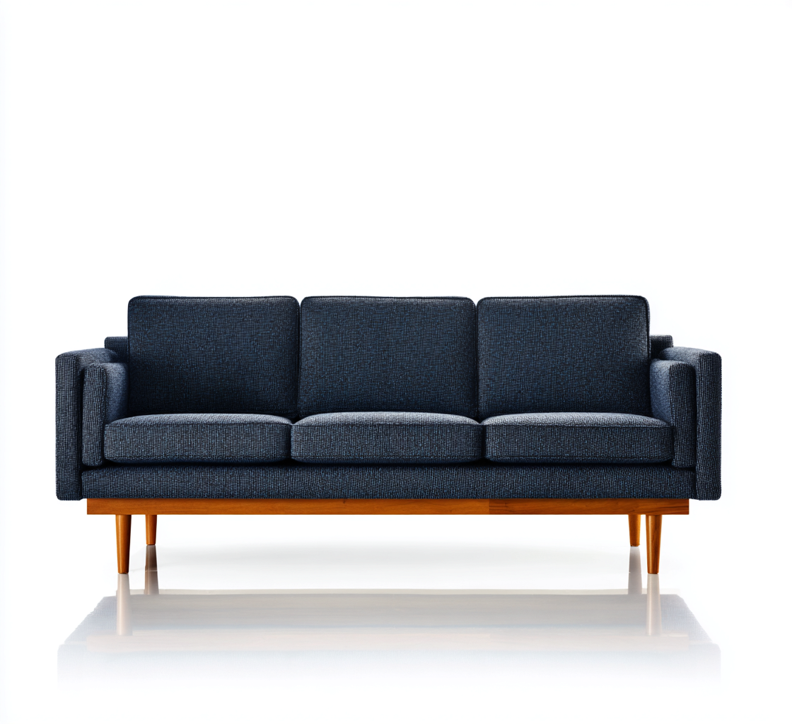 Dreisitzer-Sofa Stoff 212X88X86 Cm Dunkelblau Modernes Design-Nookmymart