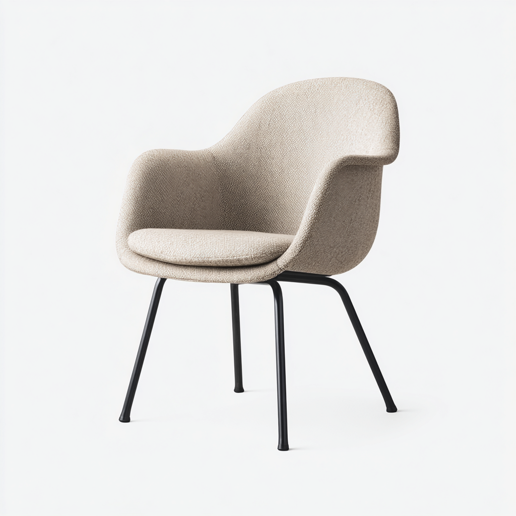 Esszimmerstuhl Stoffgepolstert Metallbeine 54X56X83 Cm Beige Modernes Design-Nookmymart