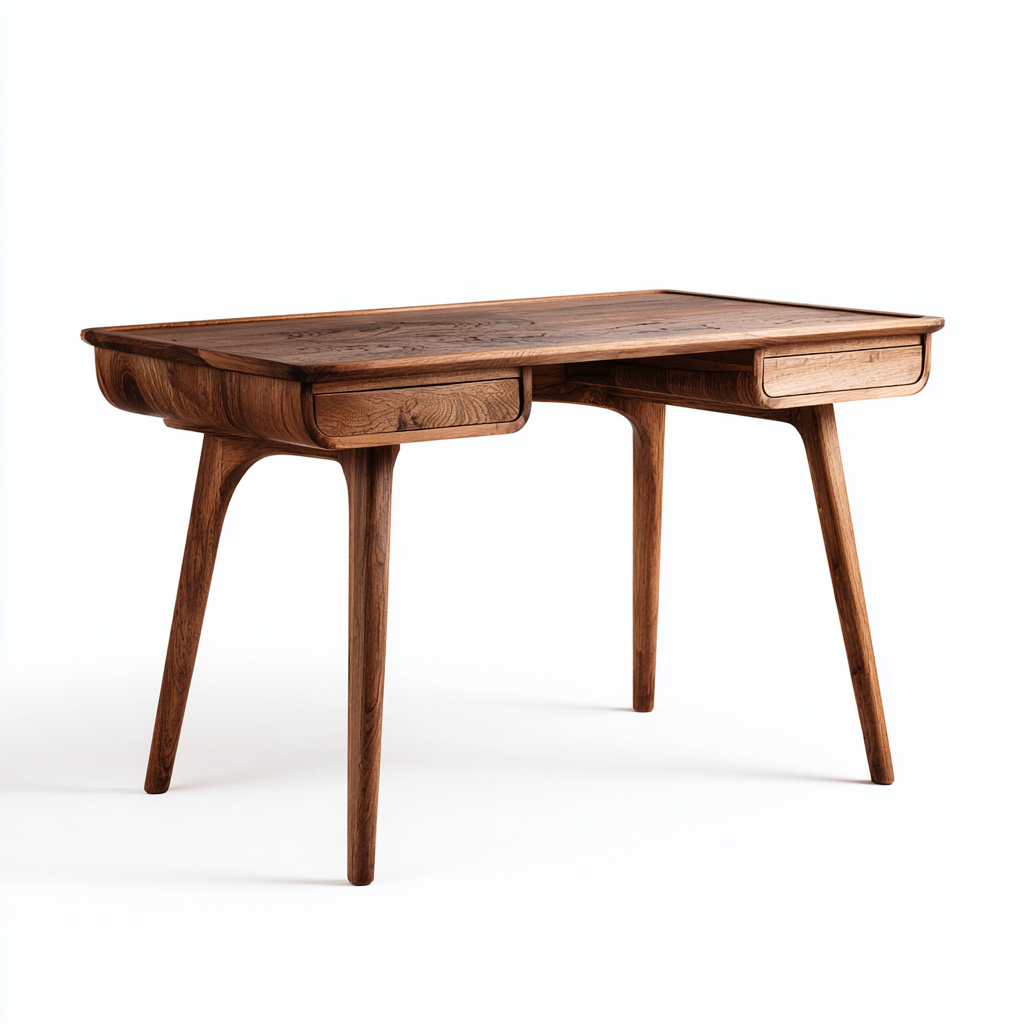 Schreibtisch Holz 120X60X75 Cm Natur Mit Schubladen Skandinavisches Design-Nookmymart