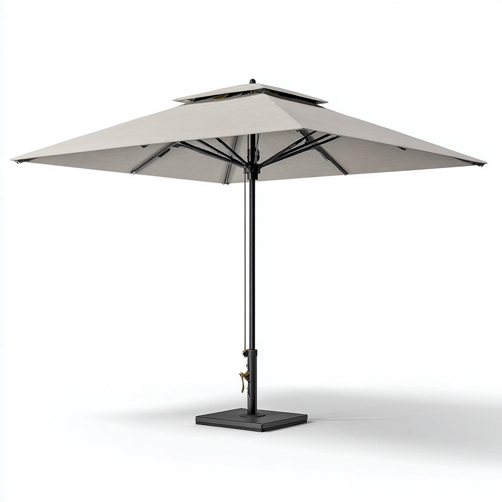 Gartenschirm Aluminium 300X300X265 Cm Beige Für Garten - Doppeltes Dachdesign-Nookmymart