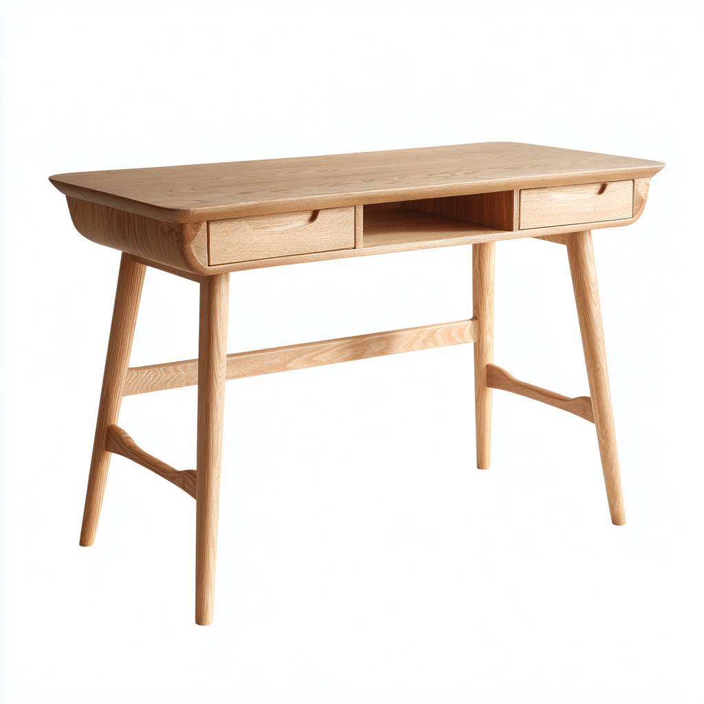 Schreibtisch Holz 120X55X75 Cm Natur Modernes Design-Nookmymart