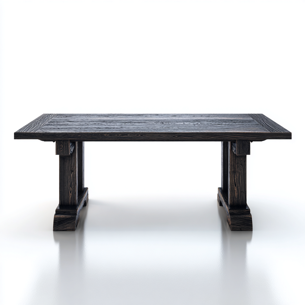 Esszimmertische Massivholzoptik 220X100X76 Cm Schwarz Rechteckiges Design Für Esszimmer-Nookmymart