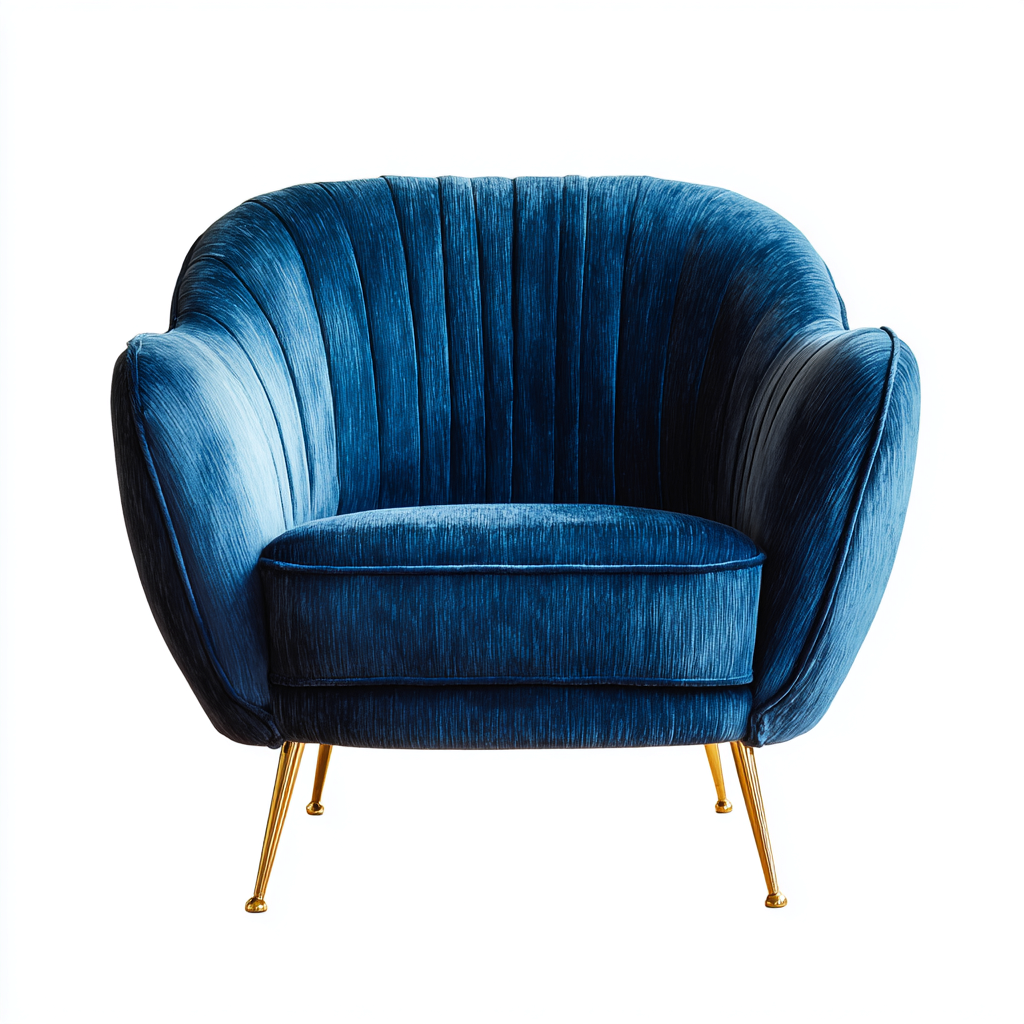 Sessel Samtstoff 88X82X90 Cm - Dunkelblau - Modernes Design-Nookmymart