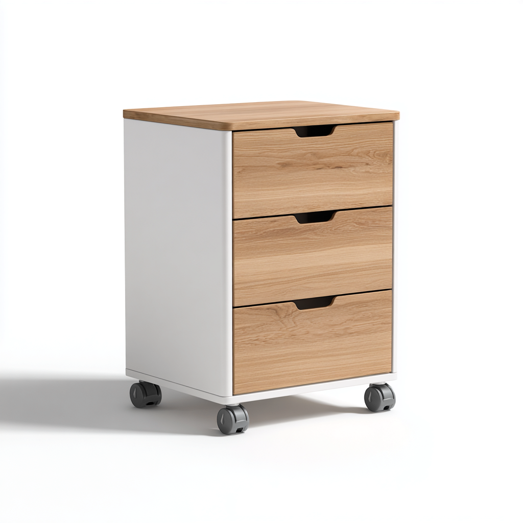 Aktenschrank Holzwerkstoff 45X40X66 Cm - Weiß-Eiche - Für Büro Und Homeoffice - Modernes Design-Nookmymart