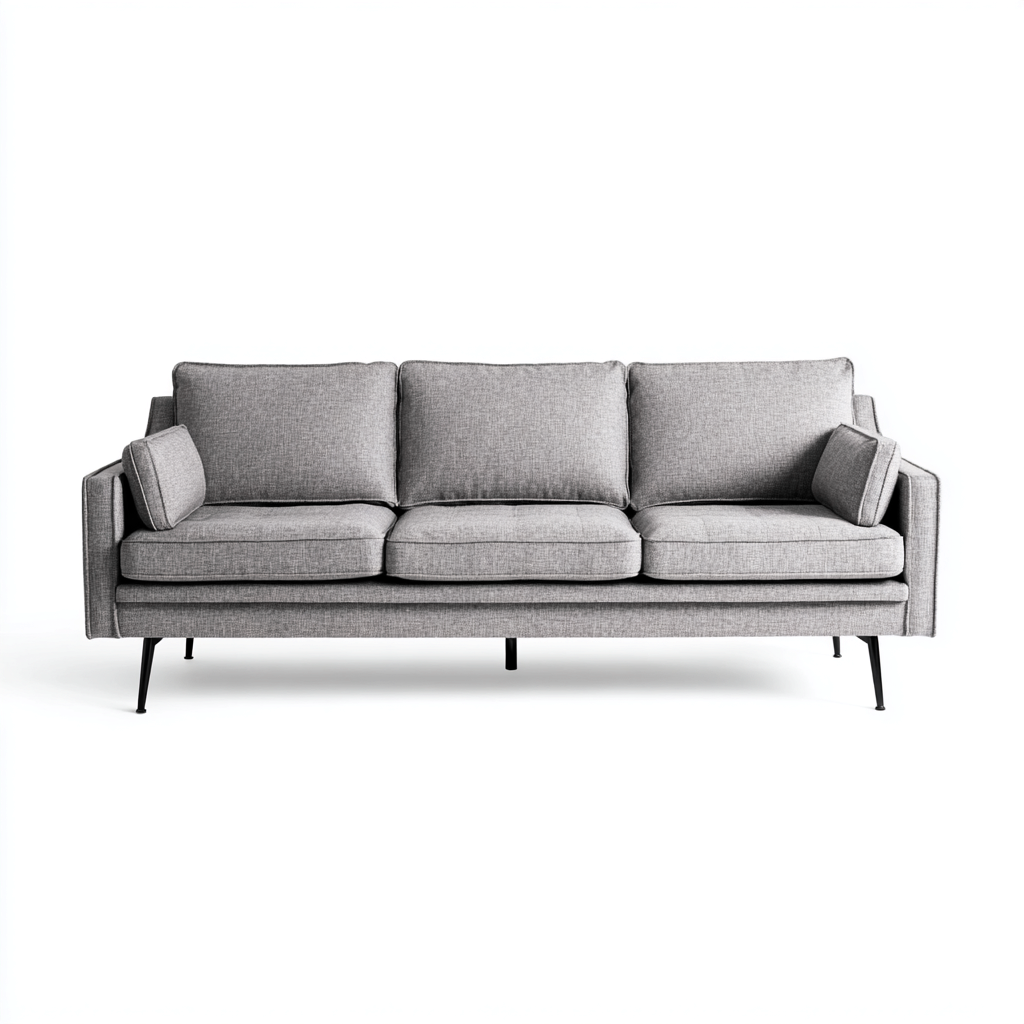 Dreisitzer-Sofa Stoff 215X90X82 Cm Hellgrau Modernes Design-Nookmymart