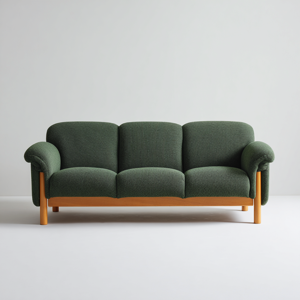 Dreisitzer-Sofa Stoff 212X90X87 Cm Dunkelgrün Modernes Design-Nookmymart