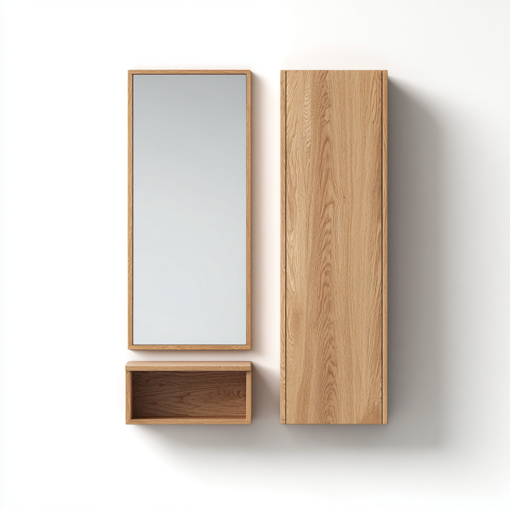 Garderobenständer Holz Natur 90X20X160 Cm - Wandmontage - Modernes Design-Nookmymart