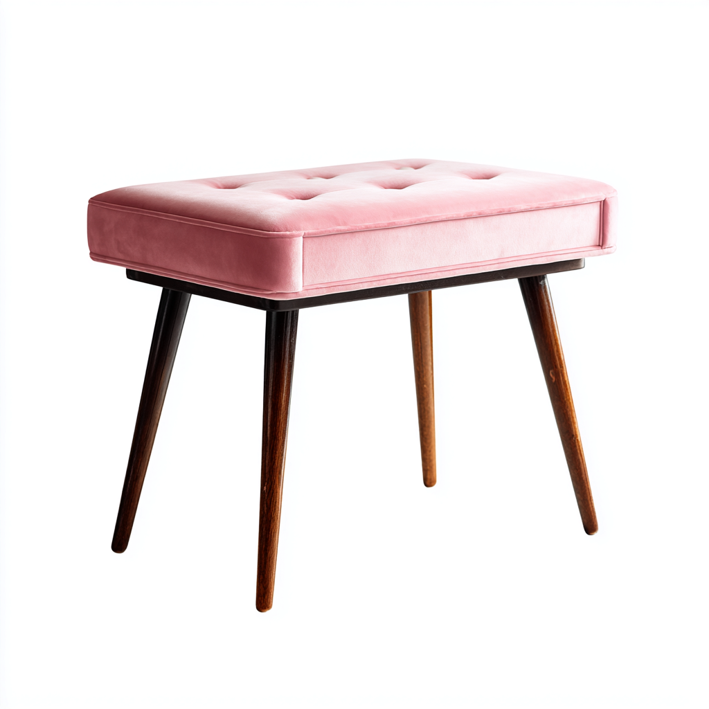 Sitzbank Für Flur Samtpolster 45X32X48 Cm - Rosa-Holz - Modernes Design-Nookmymart