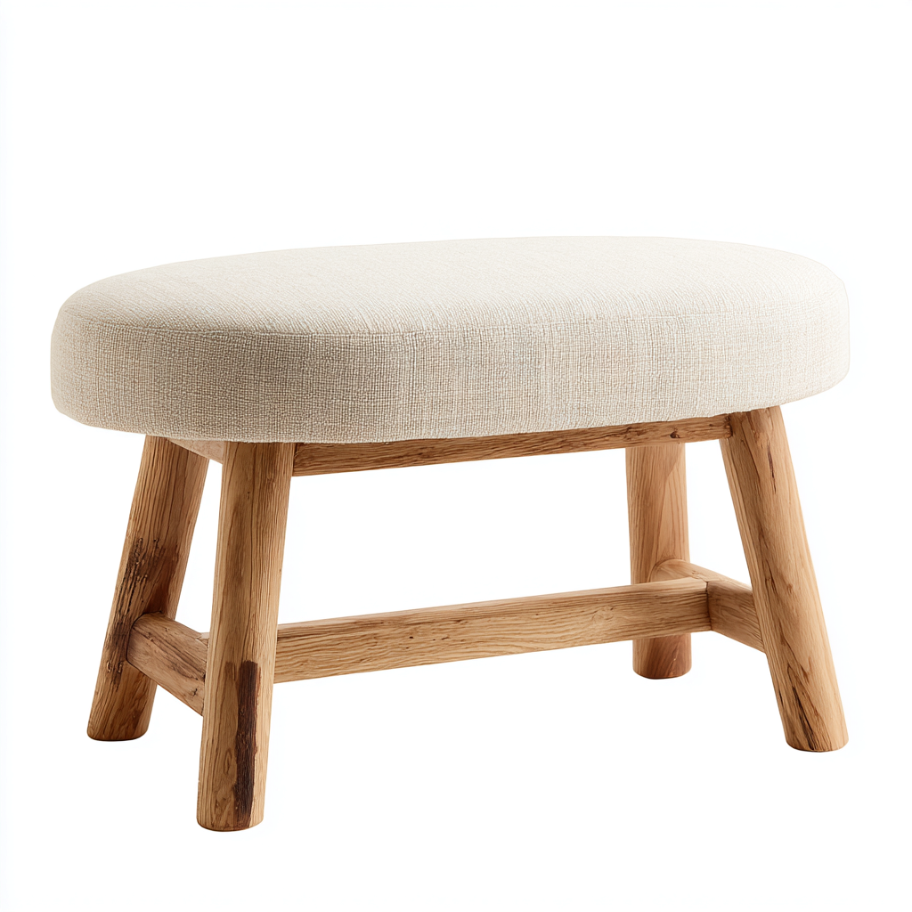 Sitzbank Für Flur Stoffpolster 55X35X45 Cm - Beige - Natürliches Design-Nookmymart