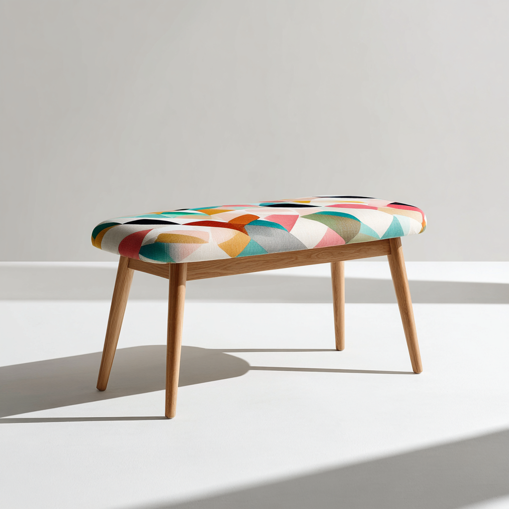 Sitzbank Für Flur Stoffpolsterung Massivholzbeine 102X36X45 Cm - Mehrfarbig-Natur - Modernes Design-Nookmymart