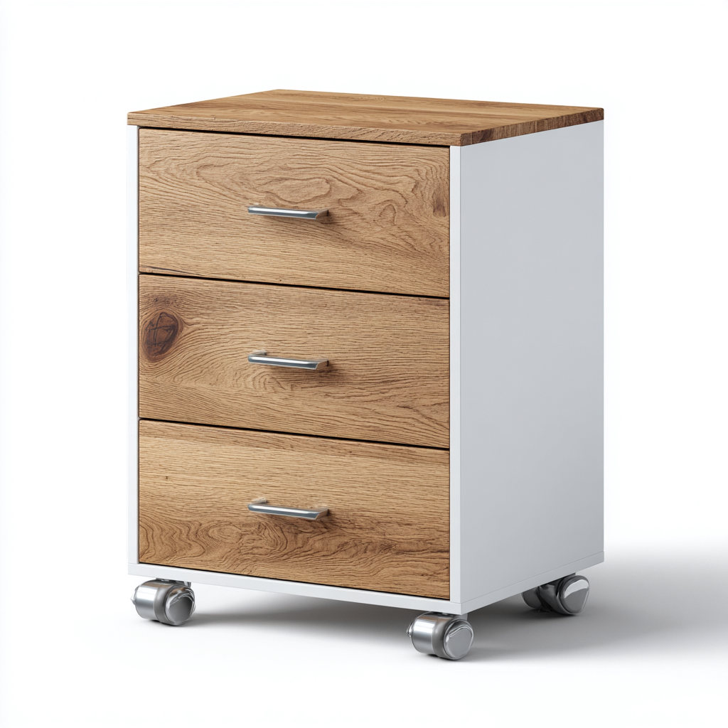 Aktenschrank Holzwerkstoff 45X40X66 Cm - Weiß-Eiche - Für Büro Und Homeoffice - Modernes Design-Nookmymart