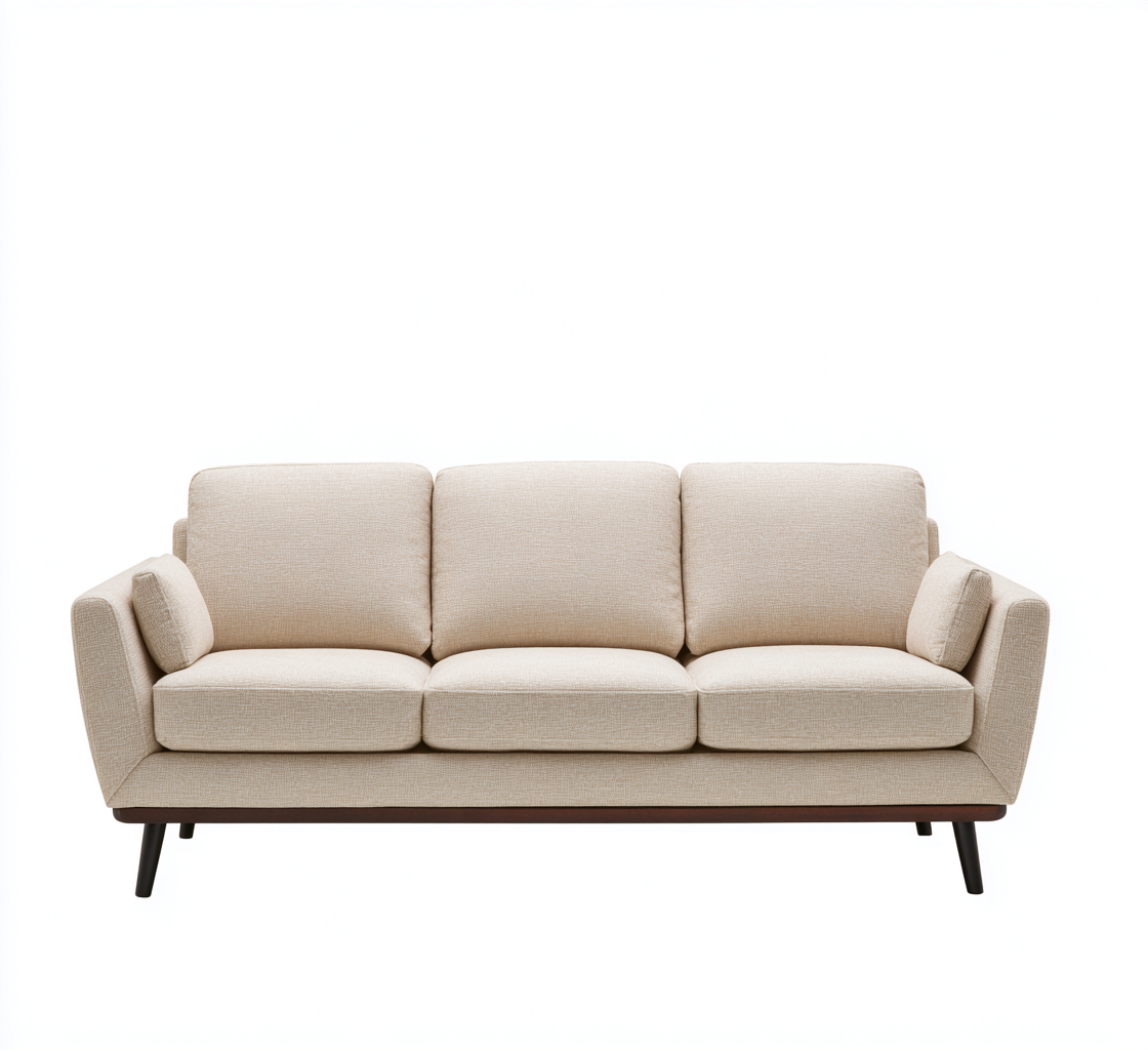 Dreisitzer-Sofa Stoff 210X88X86 Cm Beige Modernes Design-Nookmymart
