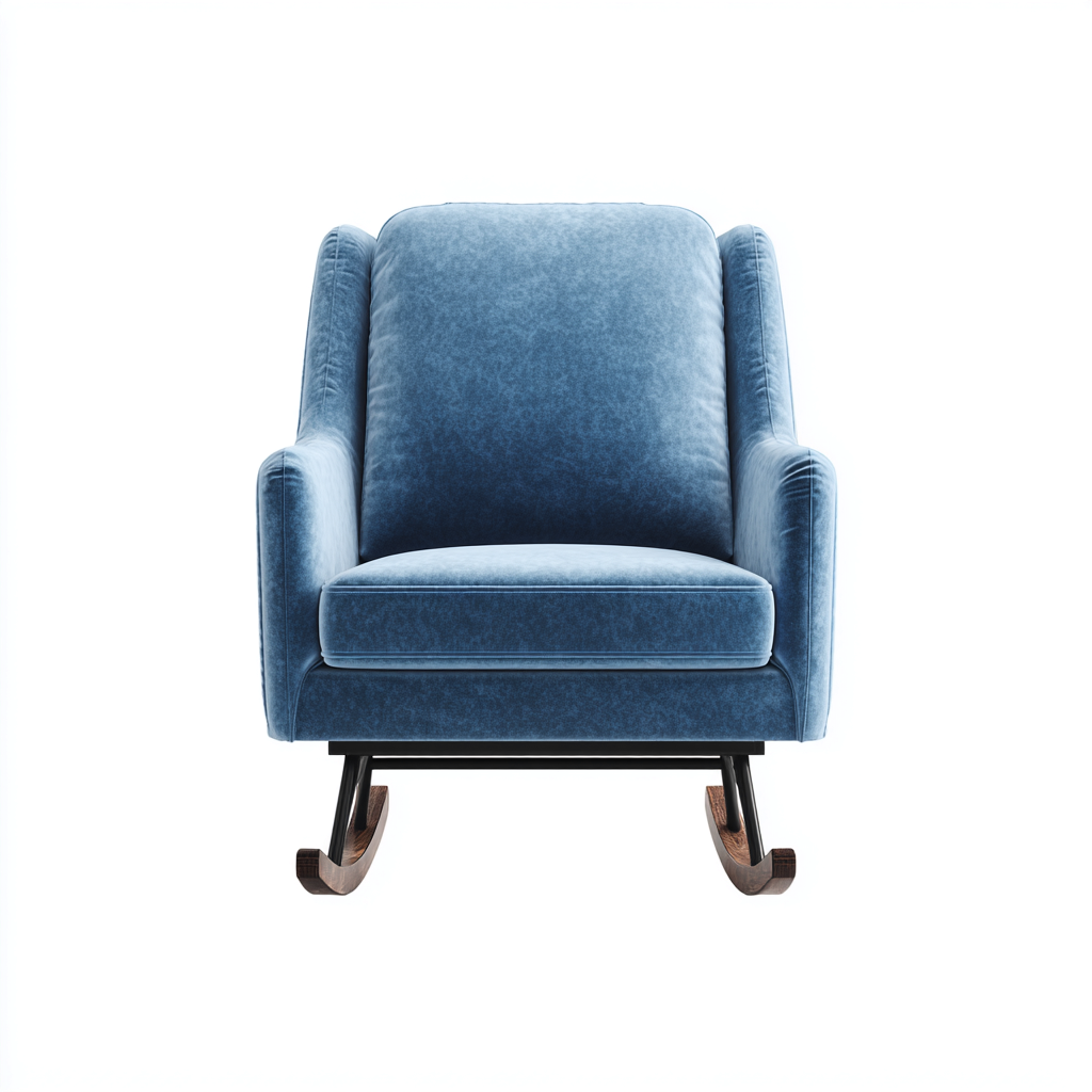 Schaukelstuhl Samtstoff 70X80X95 Cm Blau Modernes Design-Nookmymart