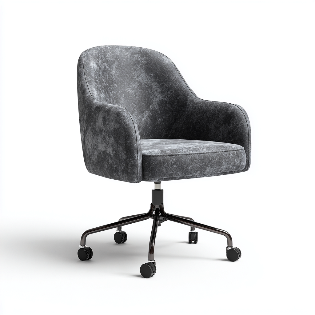 Bürostuhl - Samt - Ca. 65X65X90 Cm - Dunkelgrau - Modernes Design-Nookmymart