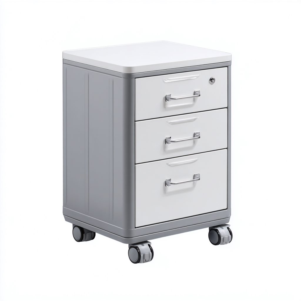 Aktenschrank 42X40X60 Cm - Weiß-Grau - Mobiles Modernes Büromöbel-Nookmymart