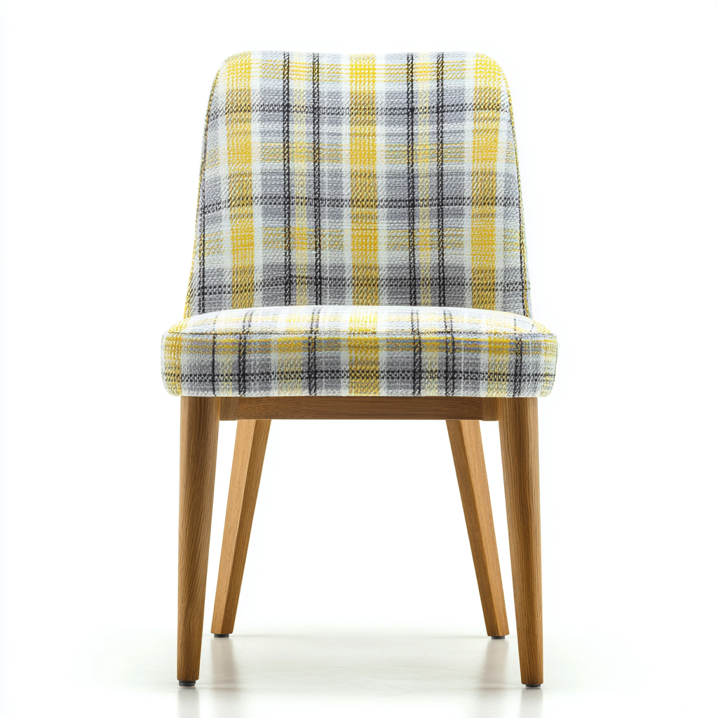 Esszimmerstuhl Stoff 50X54X84 Cm - Gelb-Grau-Weiß - Modernes Design - Für Esszimmer-Nookmymart