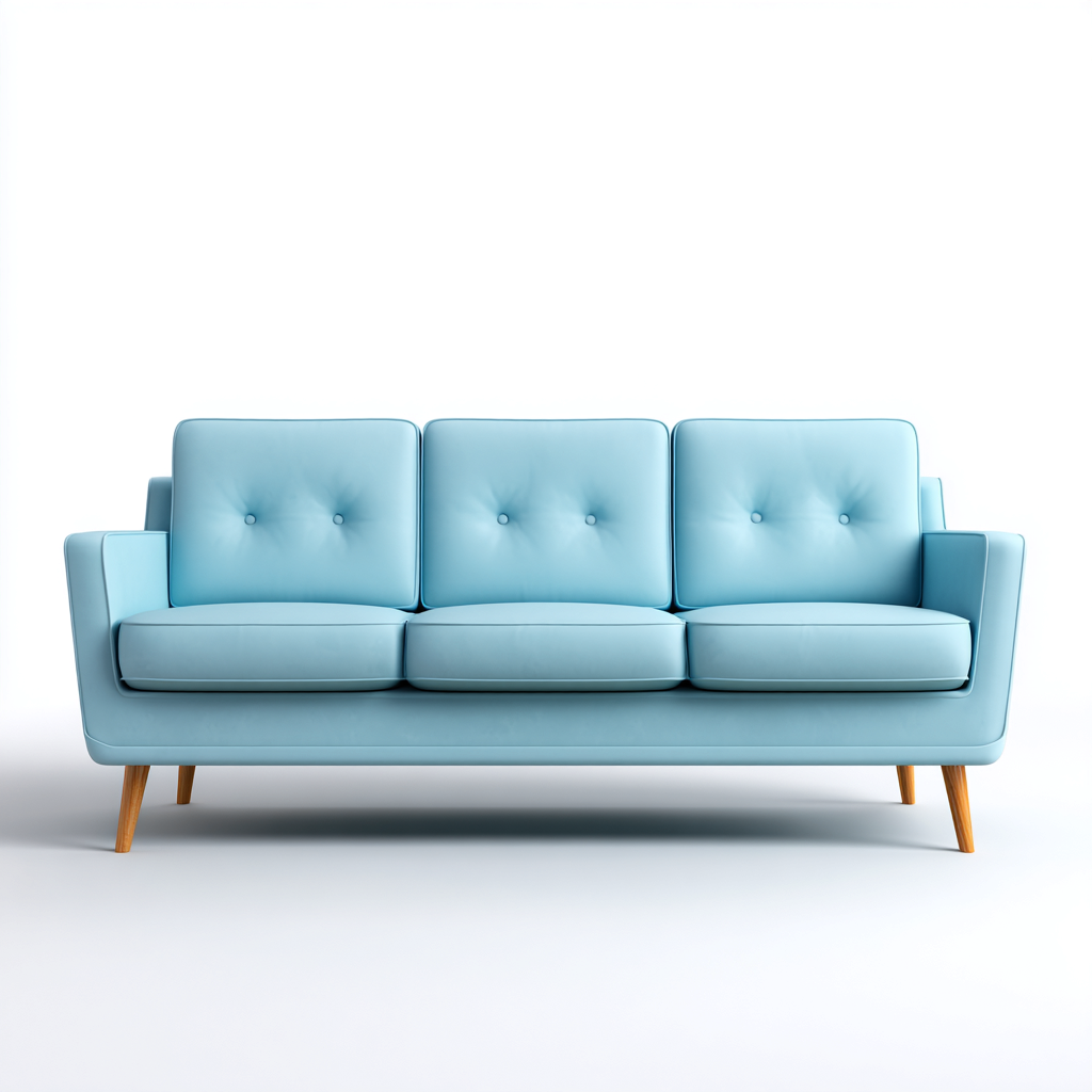 Dreisitzer-Sofa Kunstleder 210X88X85 Cm Hellblau Modernes Design-Nookmymart