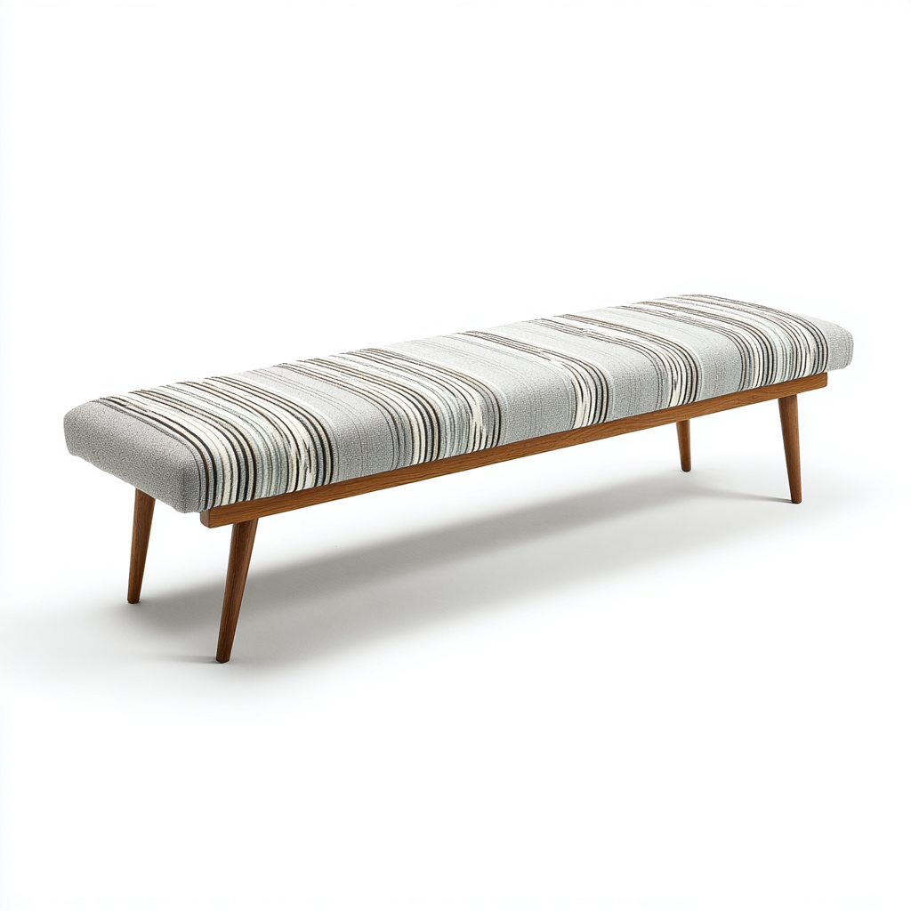 Sitzbank Für Flur Stoff 125X34X46 Cm - Hellgrau-Braun - Modernes Design-Nookmymart