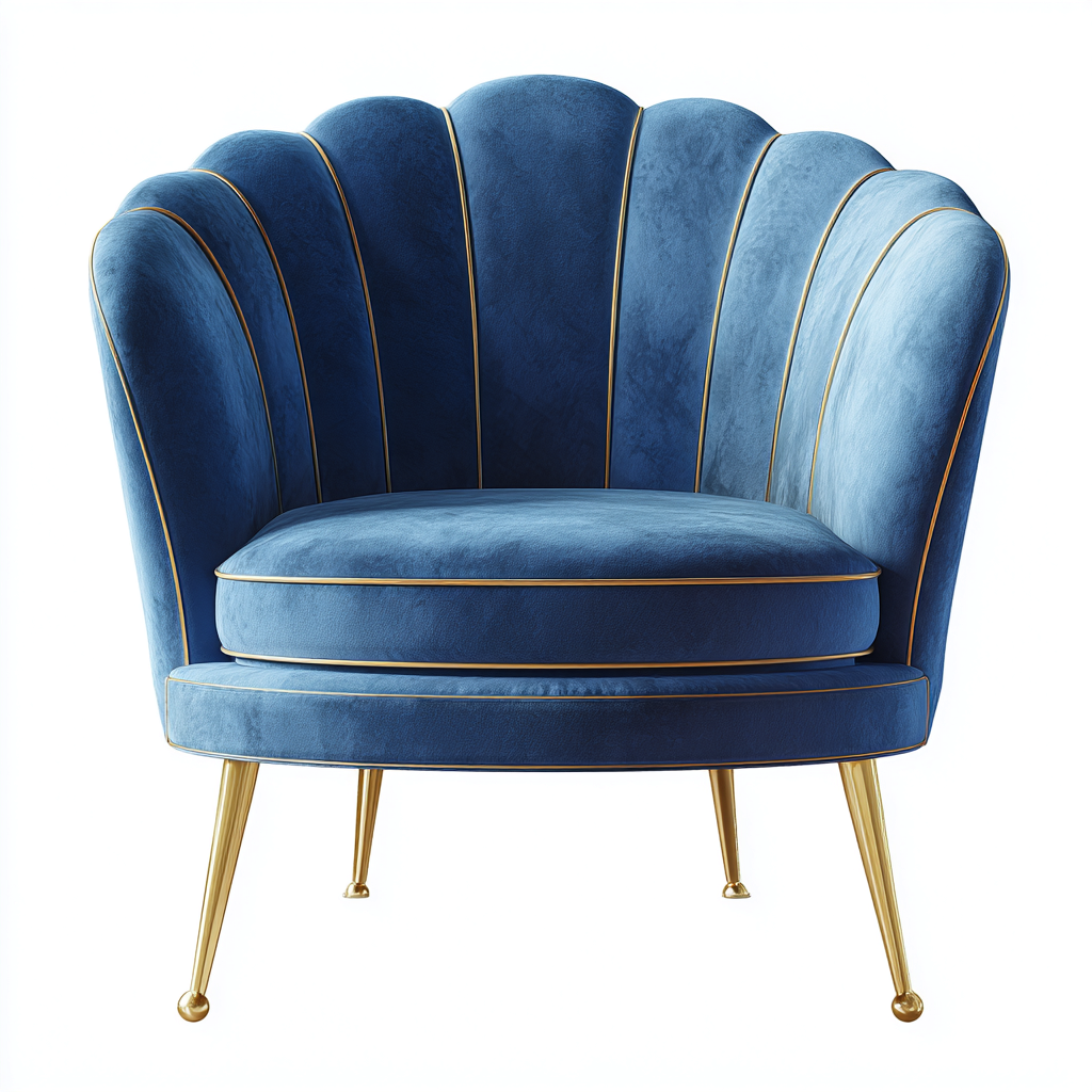 Sessel Samtpolster 78X72X83 Cm - Blau - Modernes Design-Nookmymart