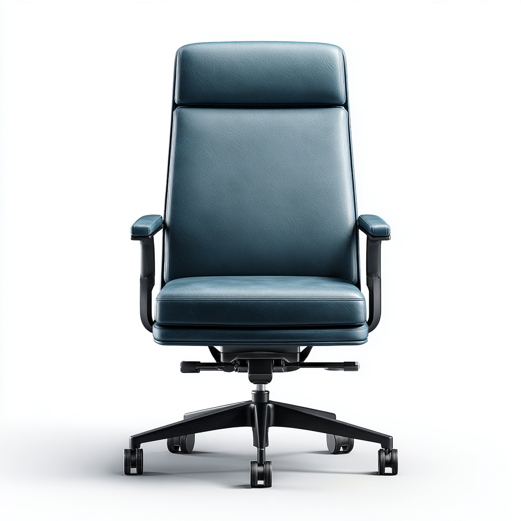 Bürostuhl - Kunstleder - Ca. 70X68X125 Cm - Blau-Grau - Höhenverstellbar Mit Rollen - Modernes Ergonomisches Design-Nookmymart