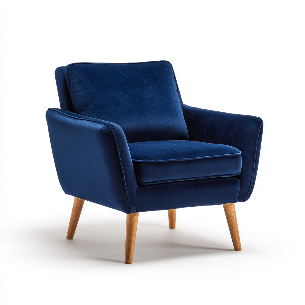 Sessel Samtpolster 82X75X87 Cm - Dunkelblau - Modernes Design-Nookmymart