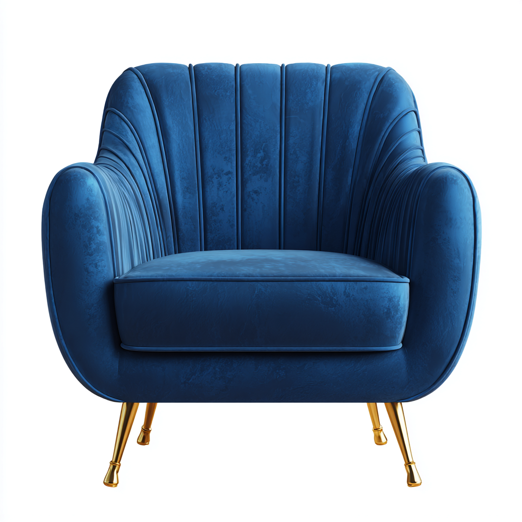 Sessel Samtstoff 86X80X90 Cm - Dunkelblau - Modernes Design-Nookmymart