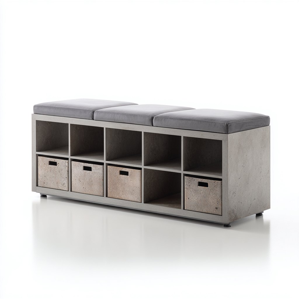 Sitzbank Für Flur Holz 110X35X48 Cm - Grau - Modernes Design-Nookmymart