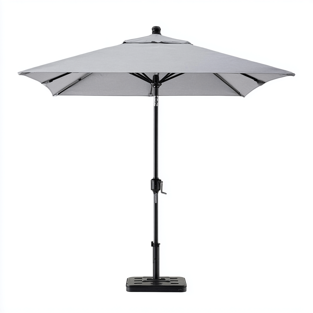 Gartenschirm Metallmast Kurbel 300X300X260 Cm - Grau - Sonnenschutz Für Terrasse Und Garten - Modernes Design-Nookmymart