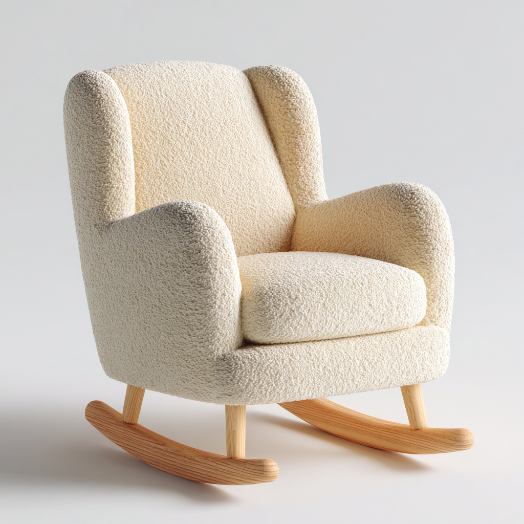 Schaukelstuhl Stoff 72X78X92 Cm Beige Modernes Design-Nookmymart