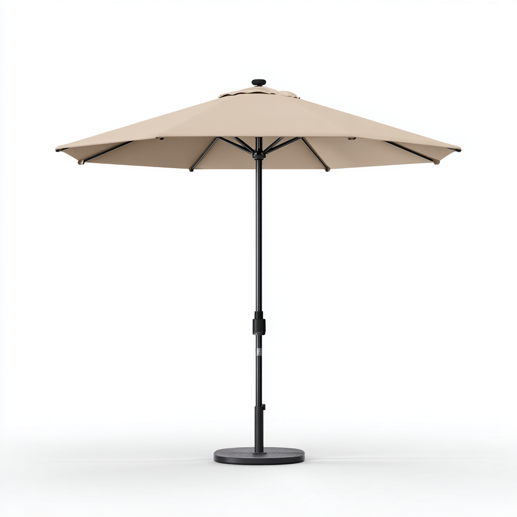 Gartenschirm Metall Stoff 280X280X255 Cm - Beige-Schwarz - Moderner Outdoor Sonnenschutz Für Garten Und Terrasse-Nookmymart