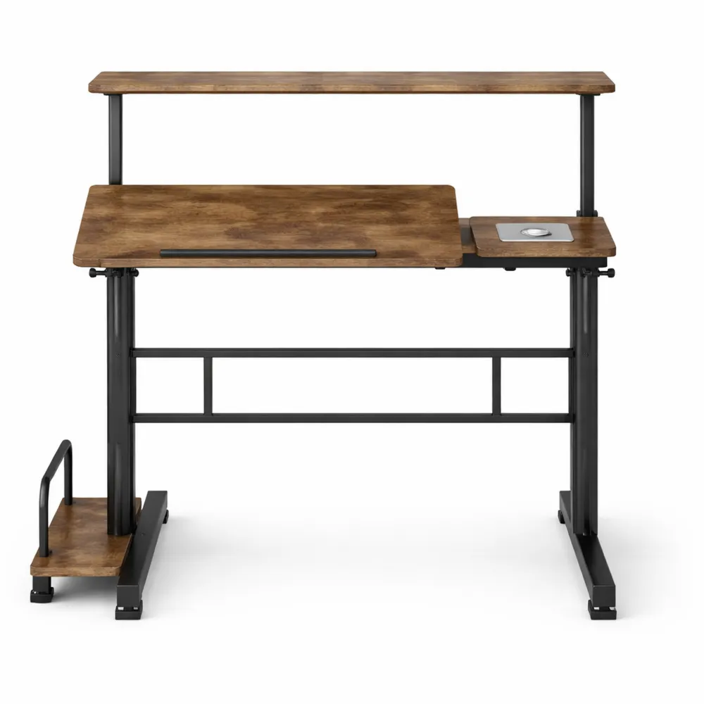 Table d'appoint réglable pour ordinateur portable avec roulettes et plateau inclinable