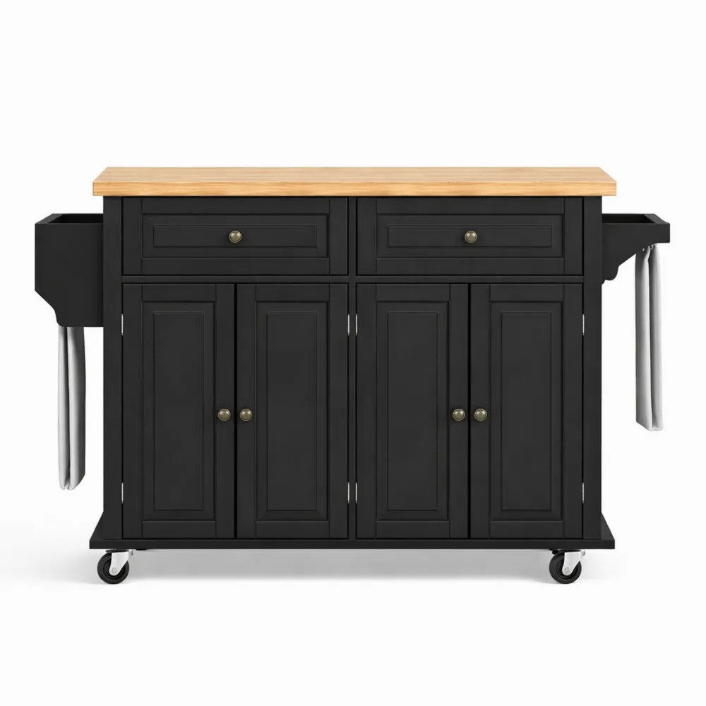 Meuble de Cuisine Multifonction avec Rangement et Étagères Réglables