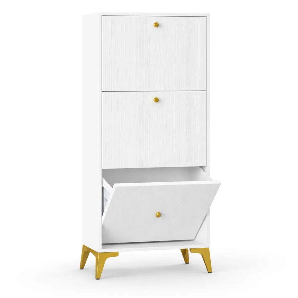 Meuble de Rangement à Chaussures avec Tiroirs Rabattables