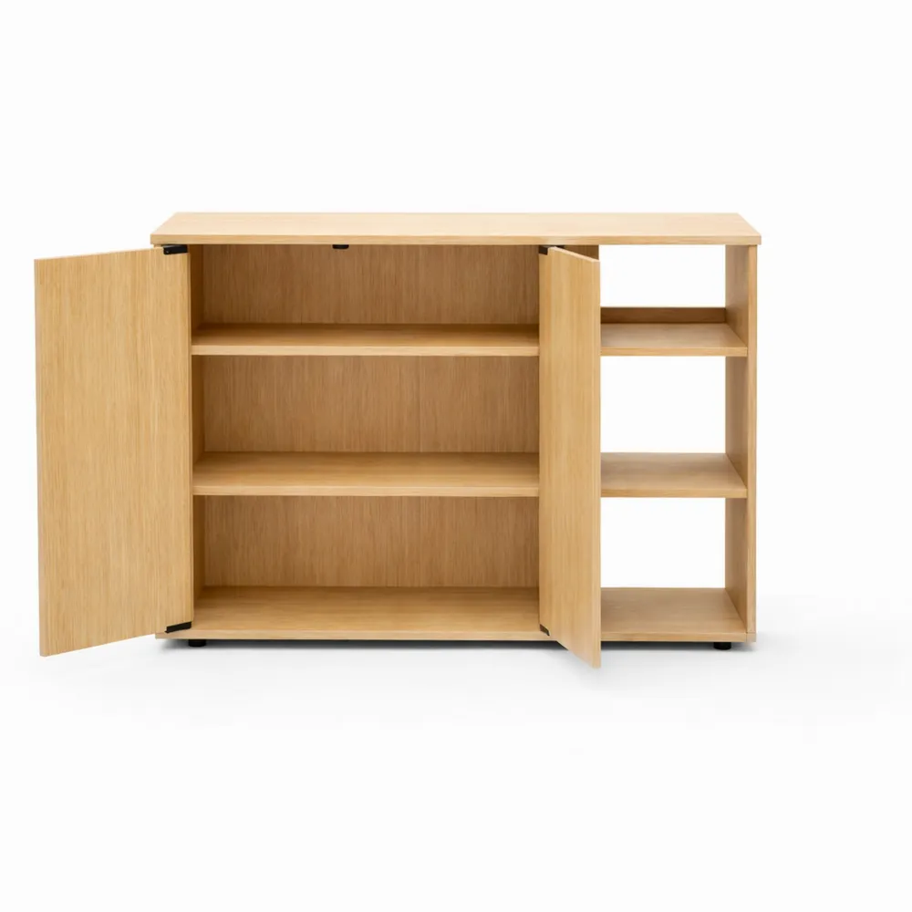 Armoire à chaussures 3 niveaux avec portes et étagères réglables