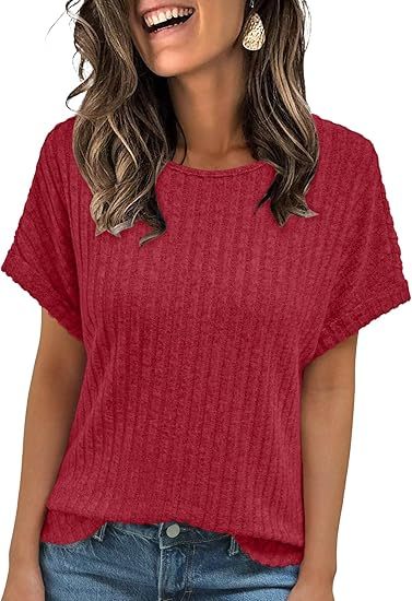 Women Summer Tops 2026 Spring Sweaters Dressy Casual Short Sleeve Shirts Business Blouses