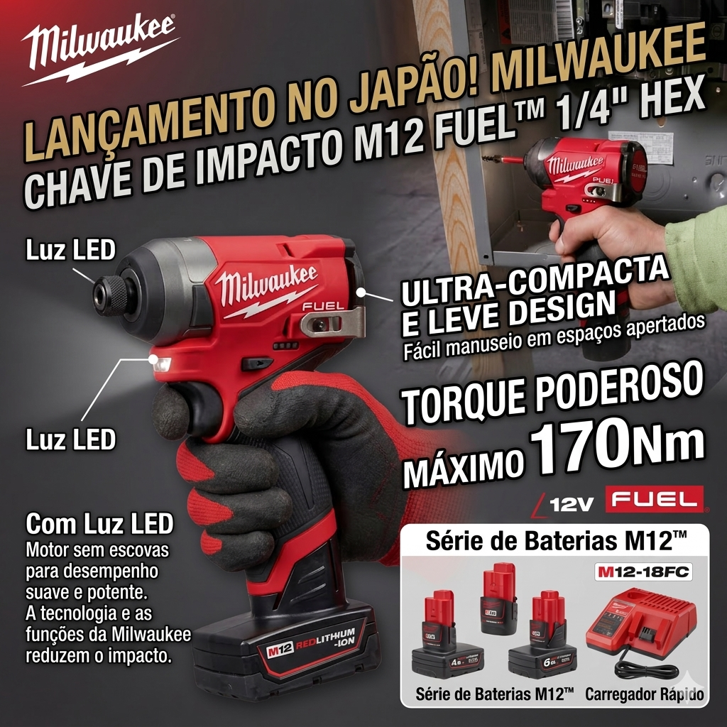 Acelere instantaneamente a velocidade no estaleiro ⚡ M12 FUEL™ IMPACT