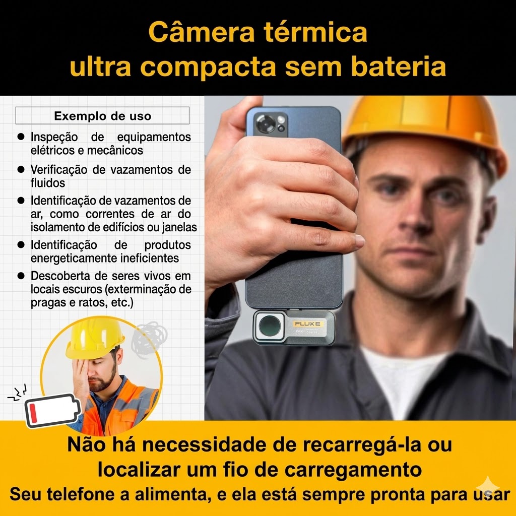 Fluke TC01A iSee – Câmara Térmica com Tecnologia Infravermelha de Alta Precisão para Smartphones