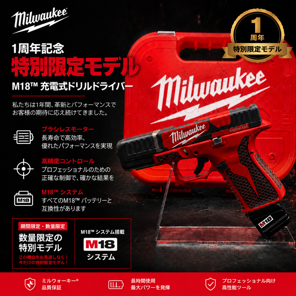 Milwaukee記念エディション電動ドリル