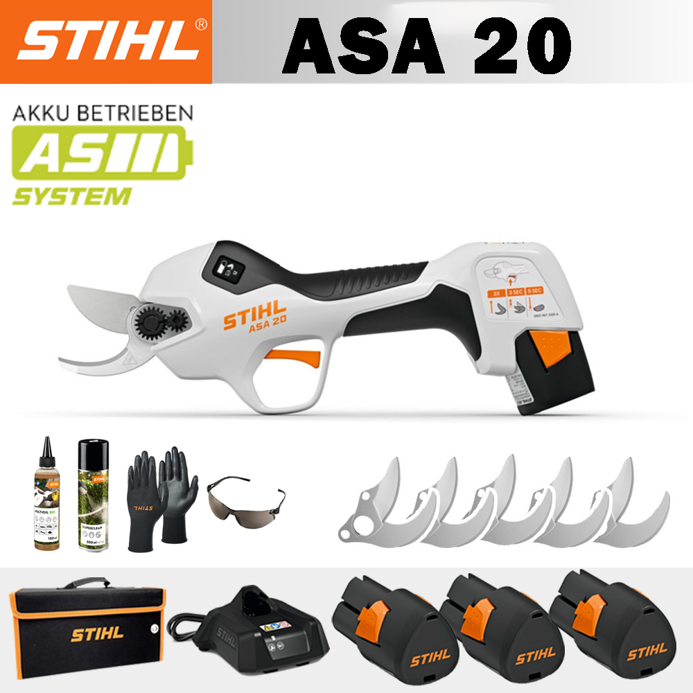 ✂️【STIHL】Tesoura de poda multifuncional ASA 20 com bateria de iões de lítio🌿