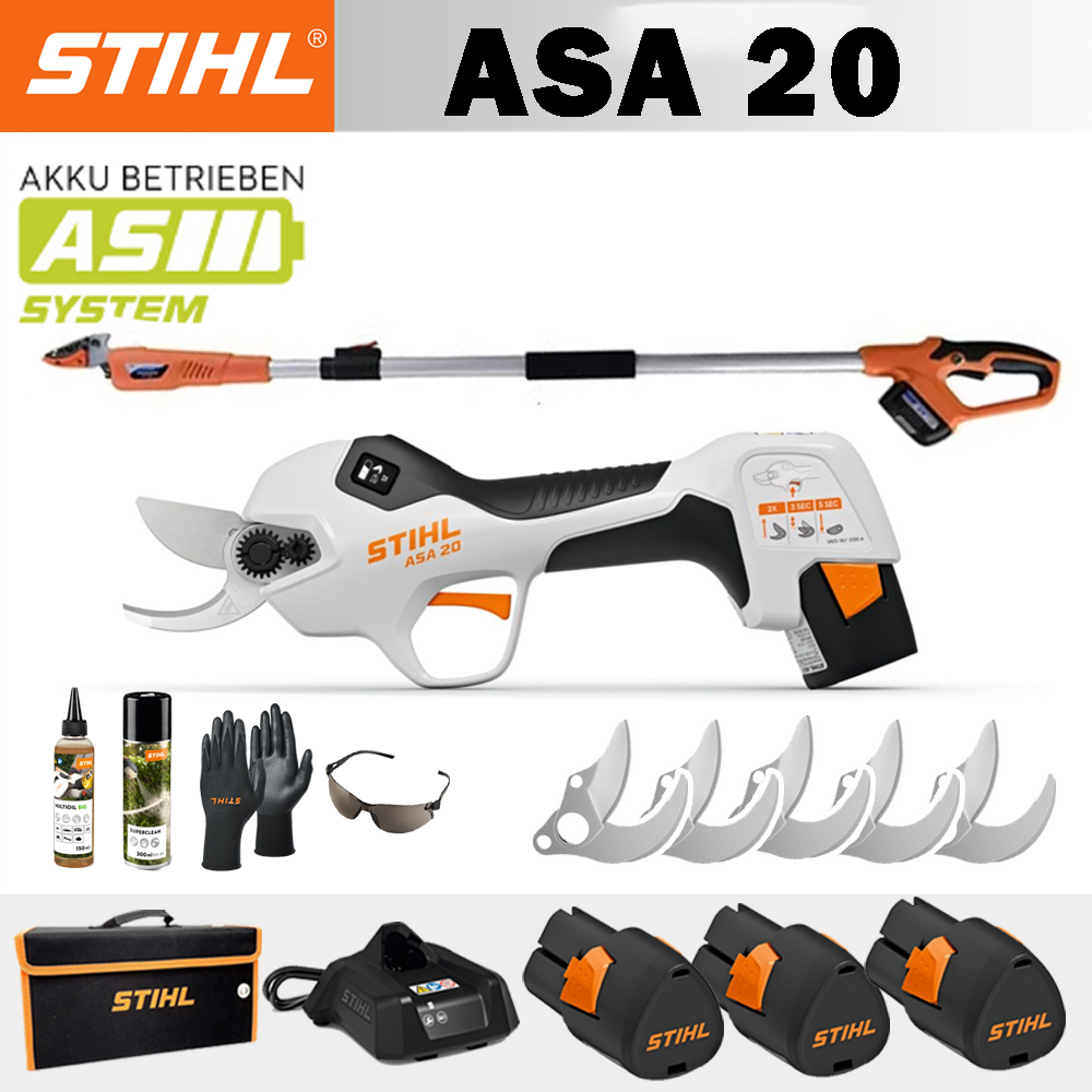 ✂️【STIHL】Tesoura de poda multifuncional ASA 20 com bateria de iões de lítio🌿