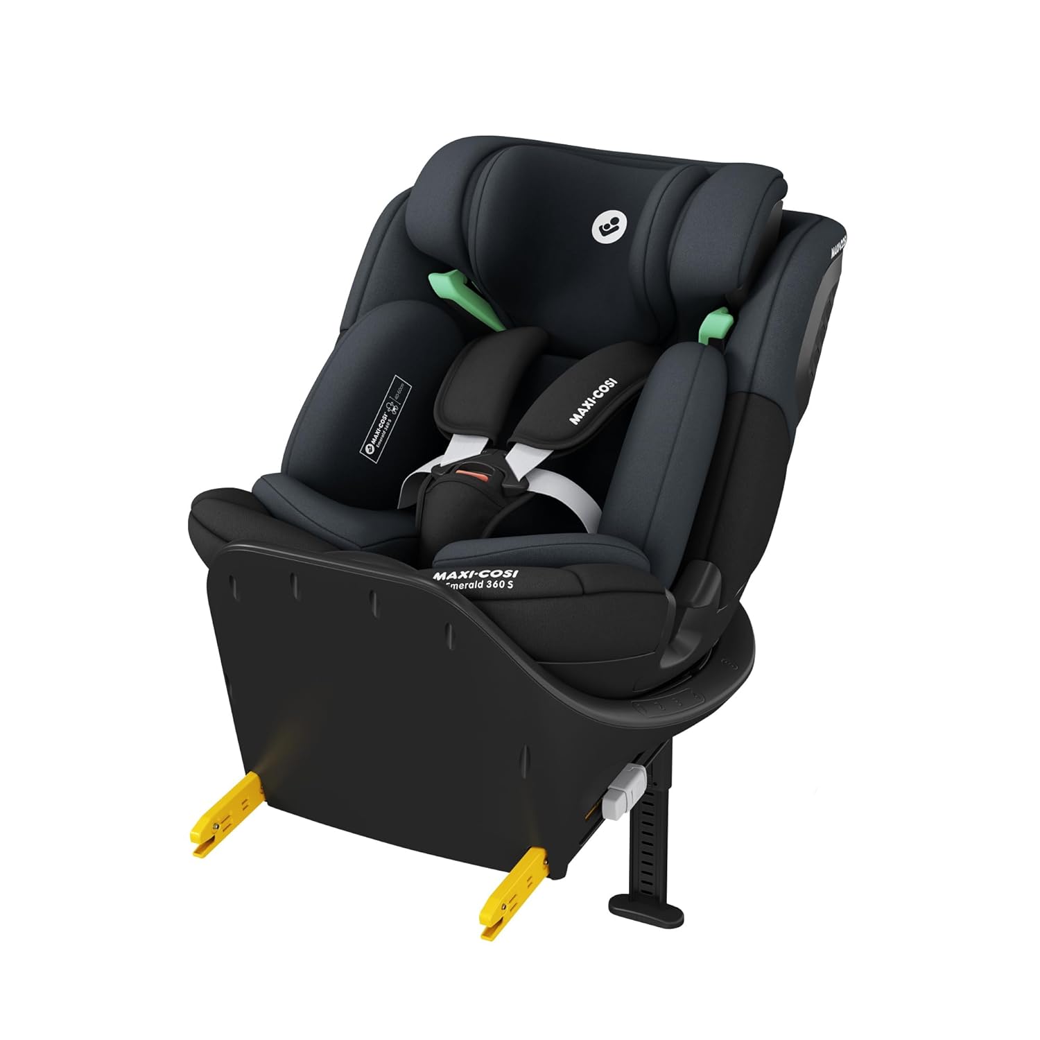 Maxi-Cosi Emerald 360 S i-Size Kindersitz 0-12 Jahre 40-150cm 360 Grad drehbar FlexiSpin 4 Liegepositionen G-CELL Seitenaufprallschutz Tonal Black-Cozygobay