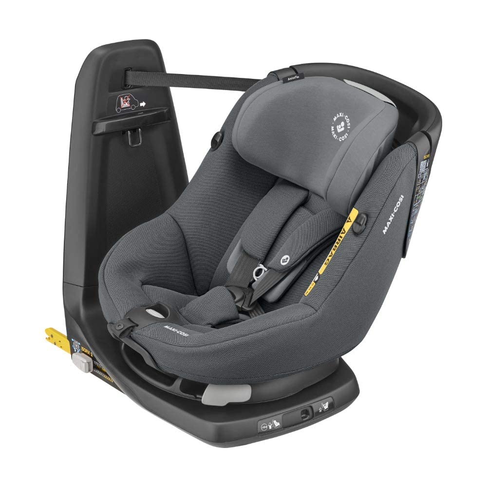 Maxi Cosi AxissFix i Size Autositz 360 Grad drehbarer Kindersitz mit ISOFIX 61 bis 105 cm ab ca 4 Monate bis 4 Jahre 5 Punkt Gurt 7 Höhenpositionen Liegeposition Authentic Graphite Grau-Cozygobay