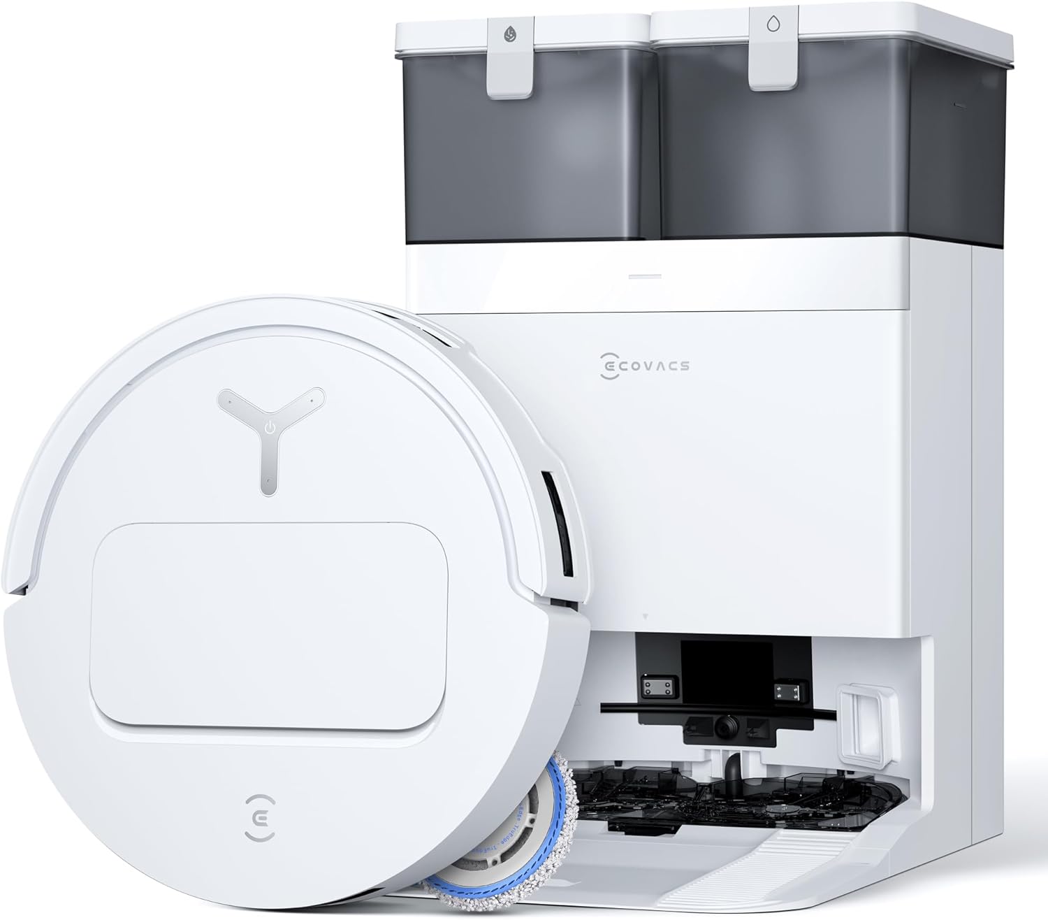 ECOVACS DEEBOT T50 PRO OMNI Gen2 Saugroboter mit Wischfunktion 21000 Pa ultradünn 81 mm mit ausfahrender Seitenbürste ausfahrendem Wischmopp OMNI Station Heißwasser Moppwäsche 75 Grad automatische Reinigungslösungszugabe-Cozygobay