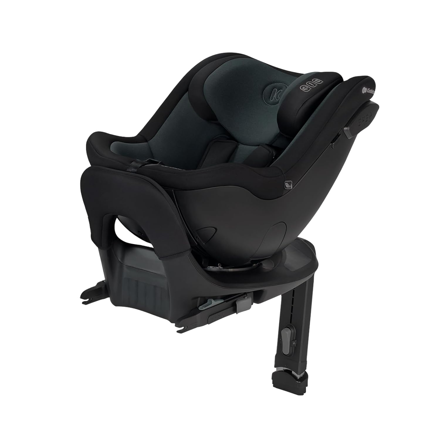 Kinderkraft I-GUARD PRO i-Size Kindersitz 61-105 cm mit ISOFIX-Basis und Stützfuß, 360° drehbar, verstellbare Kopfstütze, Reclining-Funktion, Babyschale/Kleinkindersitz bis ca. 4 Jahre, Graphite Black-Cozygobay
