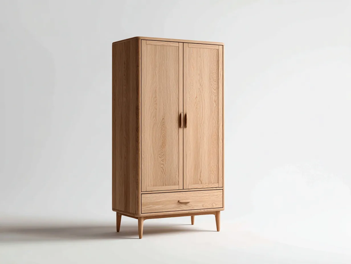 Kleiderschrank-Eiche-102 x 62 x 192 cm-Natur-Skandinavischer Stil-Cozygobay