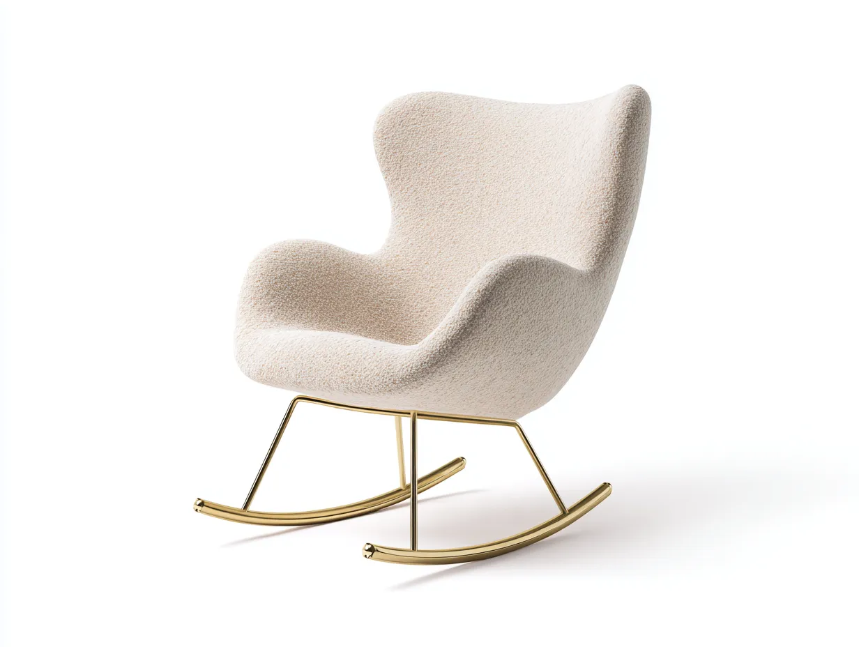 Mecedoras tapizada tela bouclé 74x90x98 cm crema - diseño moderno relajación-Sofagohut