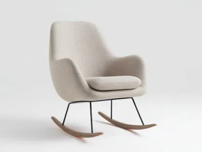 Mecedoras tapizada tela bouclé 68x84x94 cm - beige - diseño moderno-Sofagohut