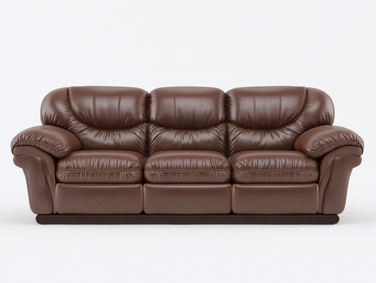 Sofás 3 plazas tapizado cuero sintético 210x90x95 cm - marrón - diseño clásico para salón-Sofagohut